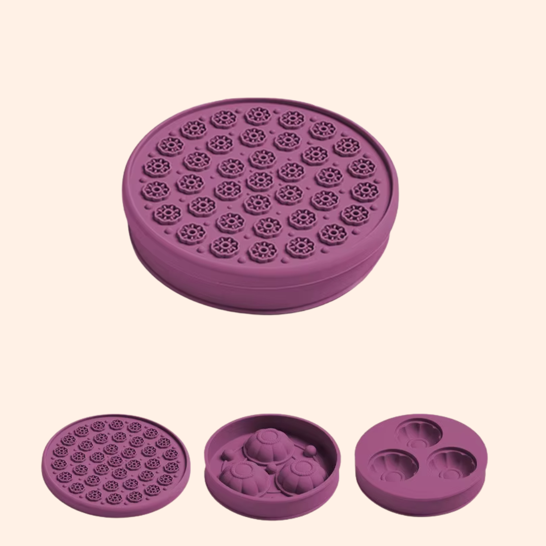 Set prune complet : tapis rond et trois moules