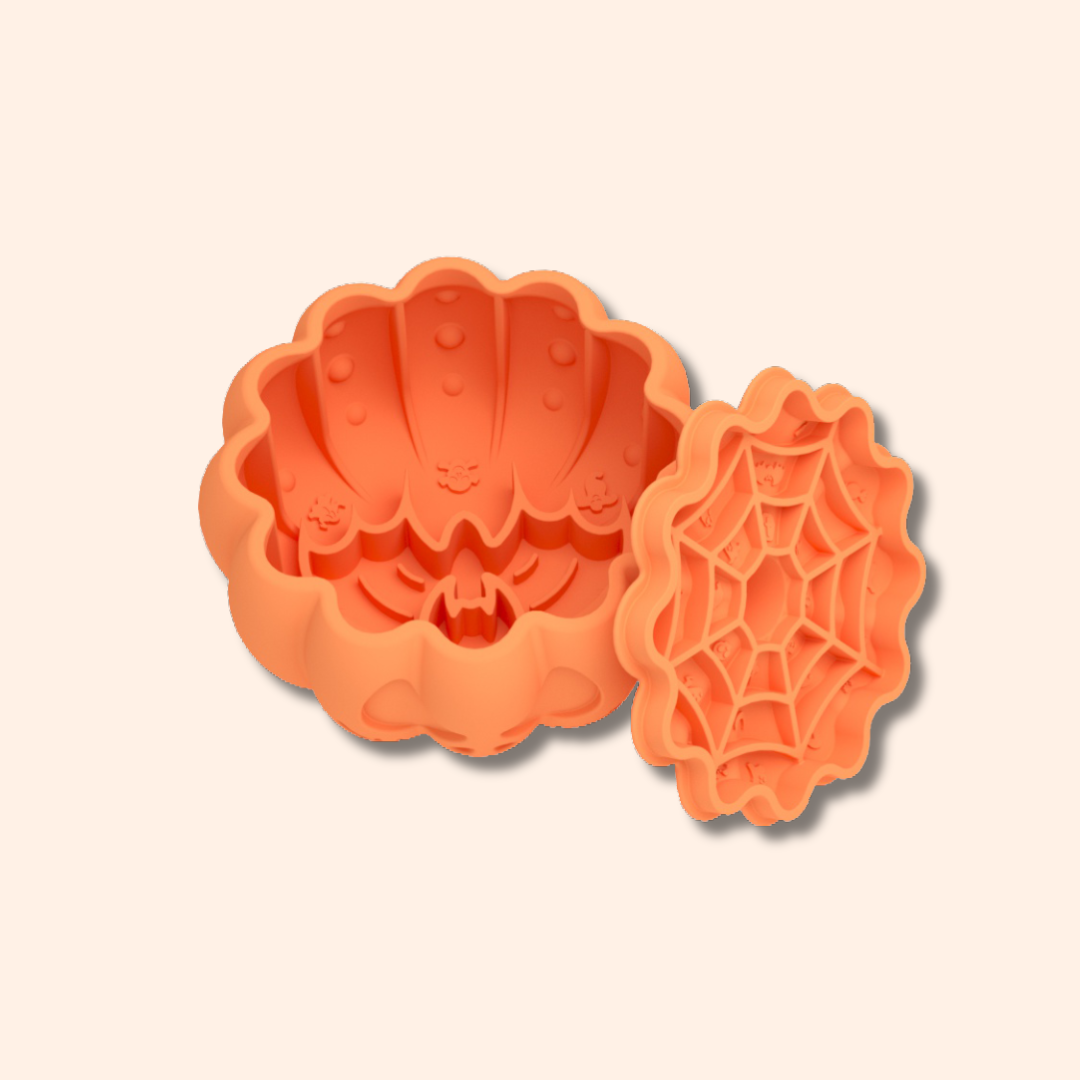 Coloris orange avec couvercle en silicone texturé