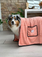 Serviette microfibre à poches pour chien & chat