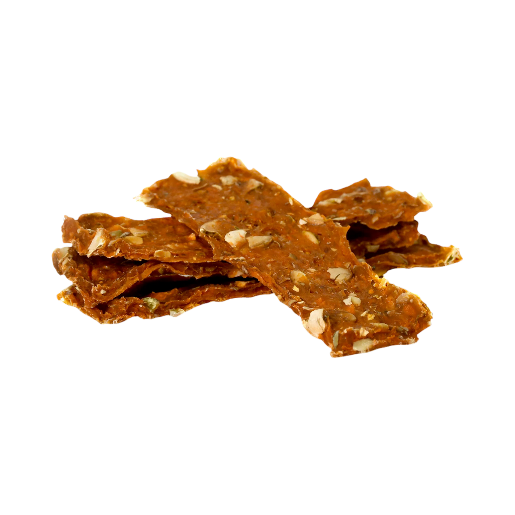 Bandes de potiron séchées aux éclats de graines