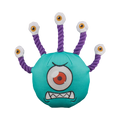 Monstre turquoise à œil unique et tentacules en corde violette