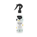 Flacon spray blanc à gâchette noire, étiquette illustrée d'agrumes