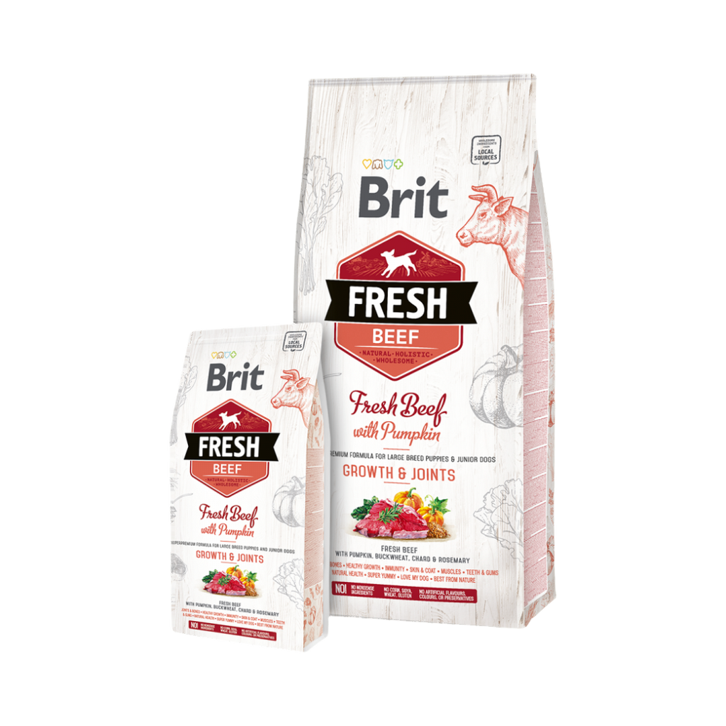 Grand et petit sacs blancs à bandeau rouge Fresh Beef