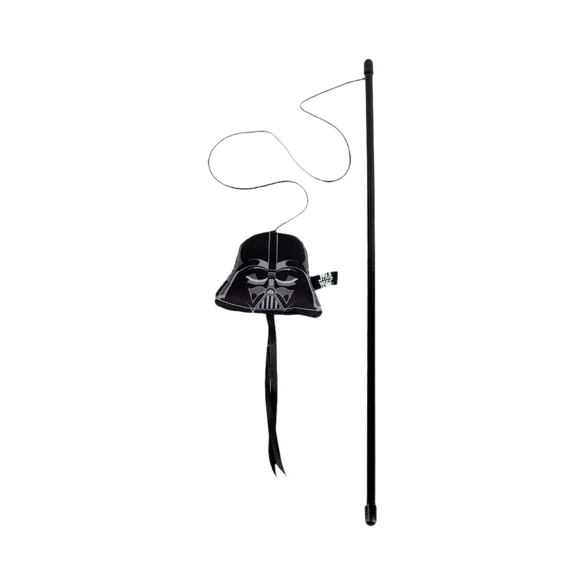 Canne à pêche pour chat Dark Vador Star Wars Cerdá avec son casque en tissu au bout de la ficelle