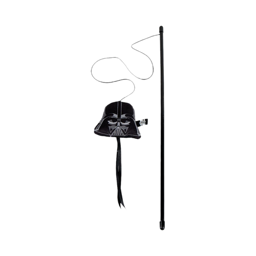 Canne à pêche pour chat Dark Vador Star Wars Cerdá avec son casque en tissu au bout de la ficelle