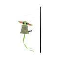 Tige noire avec petit personnage vert en tissu et rubans verts