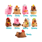 Les neuf capybaras à collectionner avec leurs prénoms