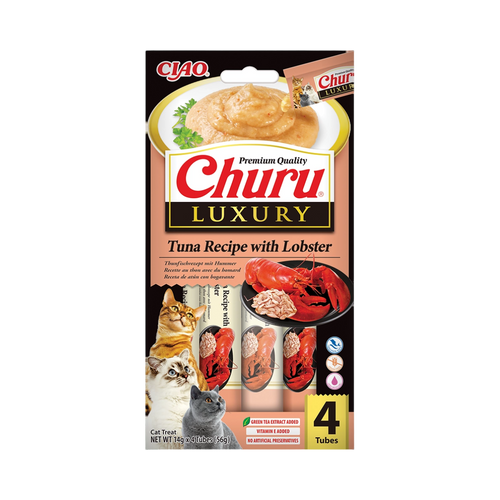 Étui Ciao Churu Luxury Tuna Recipe with Lobster, 4 tubes
