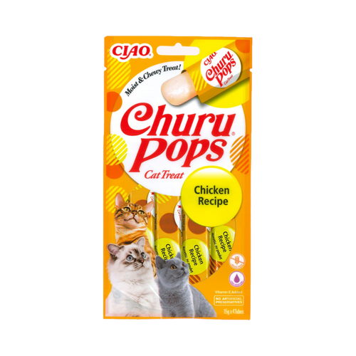 Étui Ciao Churu Pops Chicken Recipe orange, 4 tubes