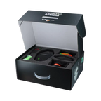 Coffret ouvert montrant le moteur et les accessoires rangés