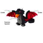 Dragon avec ses zones Crinkle et son couineur résistant indiquées