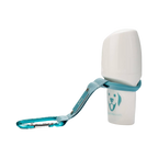 Rouleau blanc avec son mousqueton turquoise
