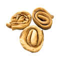 Trois donuts en peau d'agneau séchée roulée