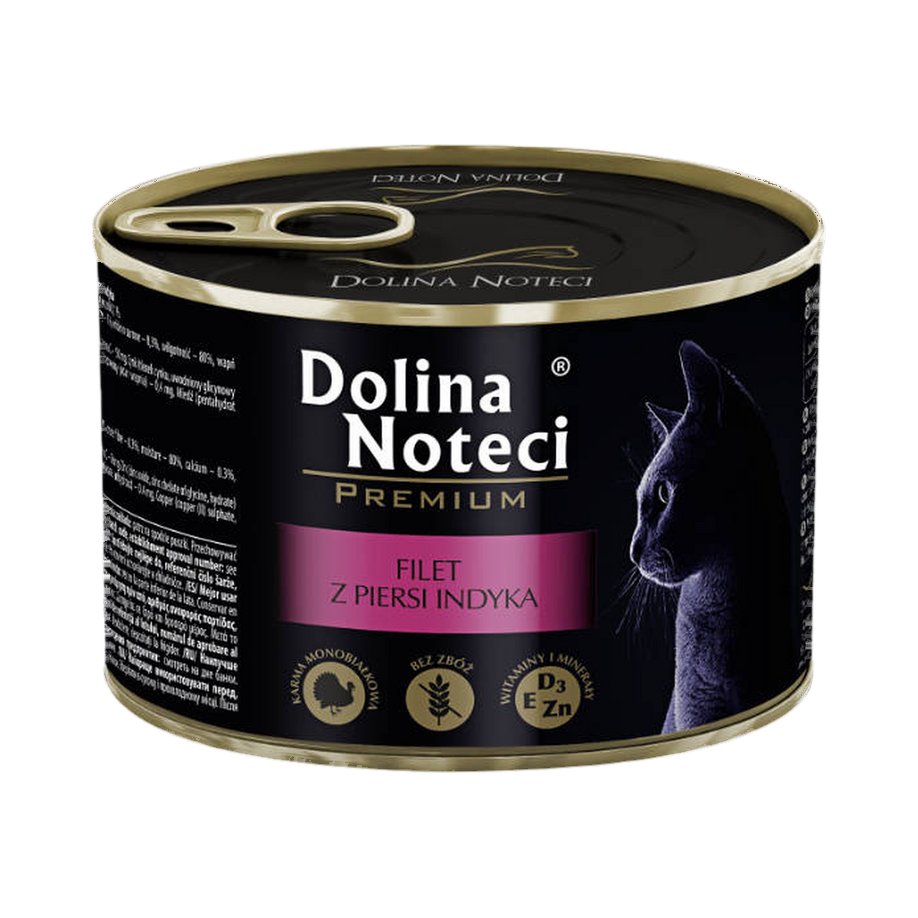 Filets de dinde pour chat Dolina Noteci – boîte de 185 g