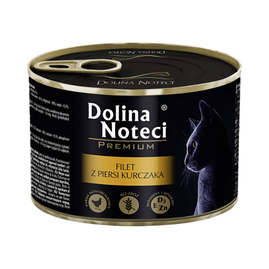 Filets de poulet pour chat Dolina Noteci – boîte de 185 g