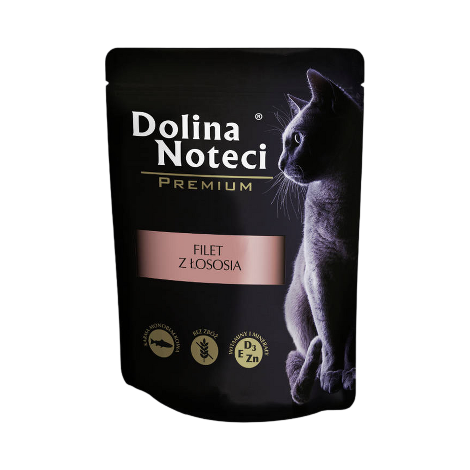 Filets de saumon pour chat Dolina Noteci – sachet de 85 g