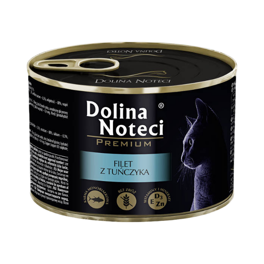 Filets de thon pour chat Dolina Noteci – boîte de 185 g