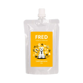 Gourde souple Fred à étiquette jaune avec bouchon