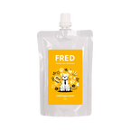Gourde souple Fred à étiquette jaune avec bouchon