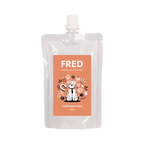 Gourde souple Fred à étiquette orange avec bouchon