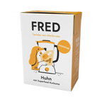 Brique blanche FRED Huhn avec chien dessiné