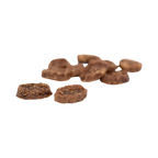 Petites friandises rondes de bœuf éparpillées