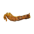 Cou de poulet séché seul, vu de profil