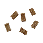Six tendres bouchées rectangulaires éparpillées