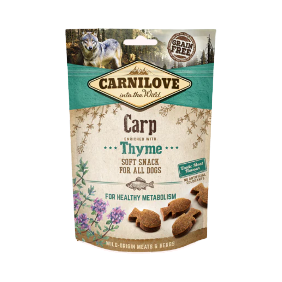 Sachet Carnilove Carp with Thyme, poissons en friandises