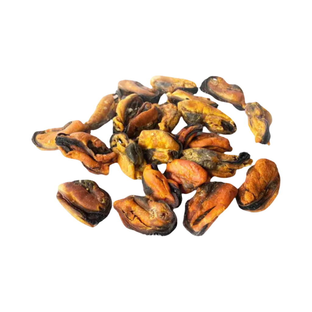 Tas de moules séchées entières dans leur coquille