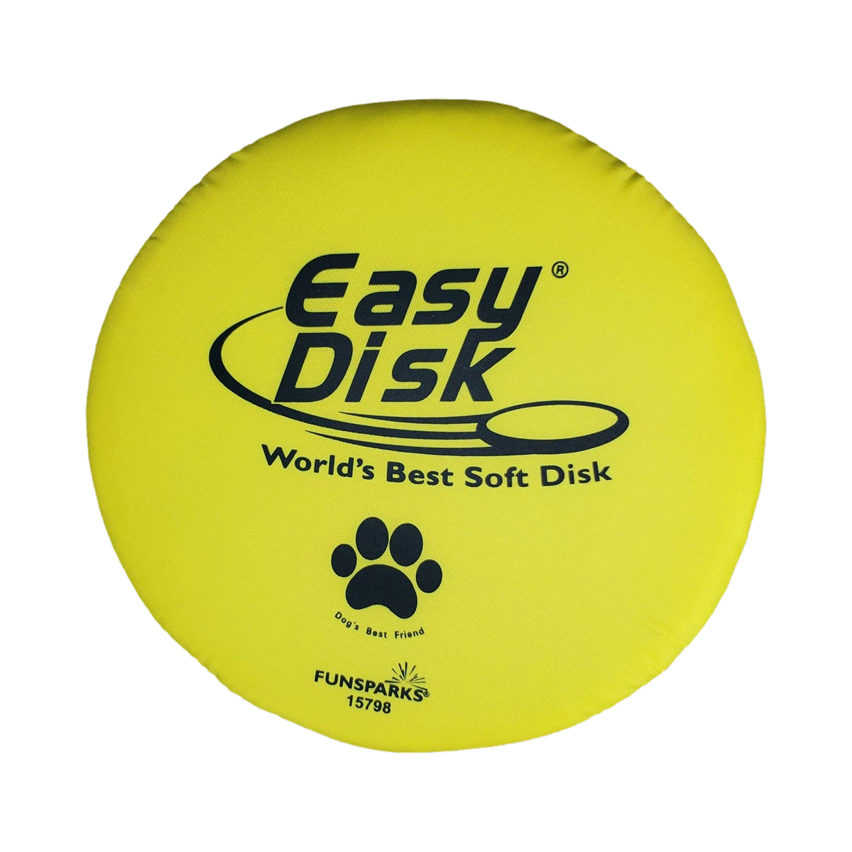 Frisbee souple pour chien Easy Disk Funsparks – disque jaune de 21,5 cm