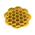 Assiette jaune festonnée à alvéoles hexagonales