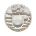Bol blanc crème en relief tasse fumante et vagues