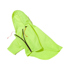 Imperméable vert fluo à capuche et zip