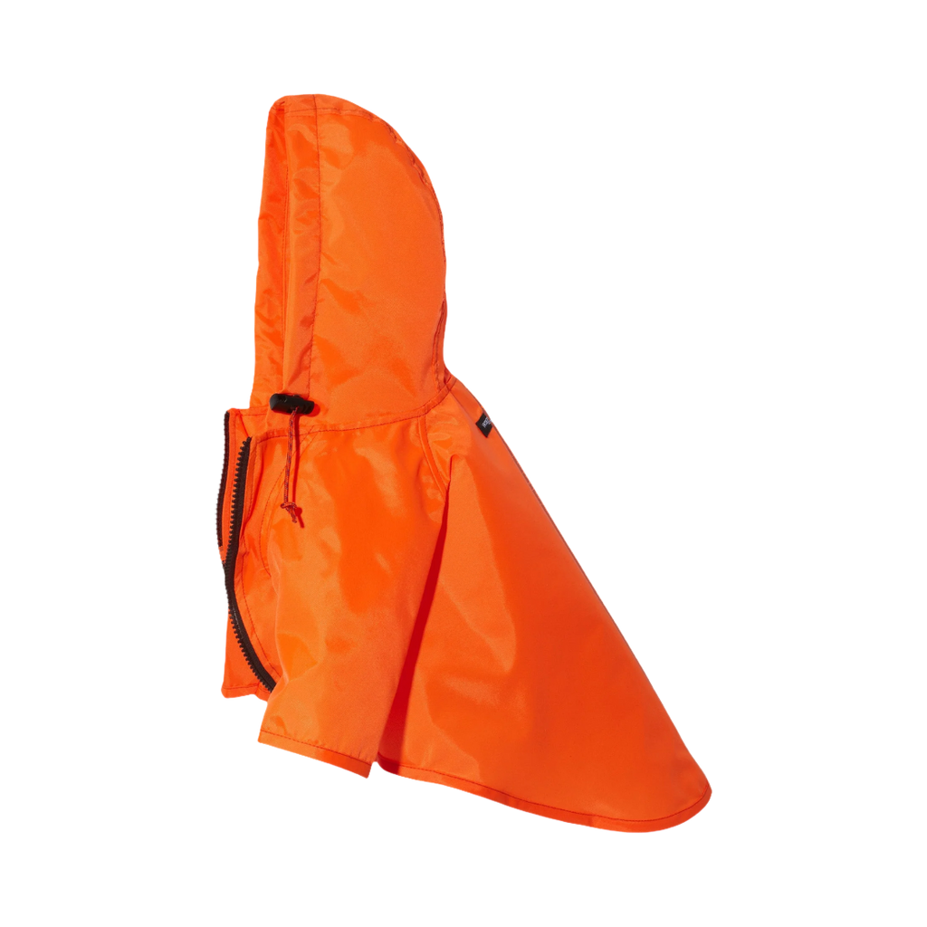 Imperméable orange à capuche