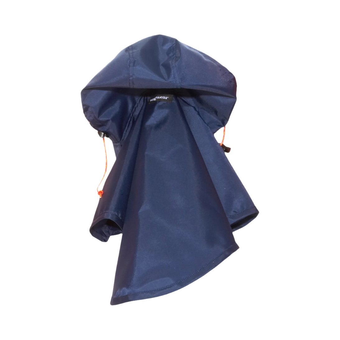 Imperméable bleu marine vu de dos