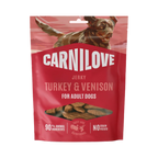 Sachet Carnilove Jerky Turkey & Venison rouge