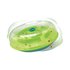 Disque vert basculant sous dôme transparent avec croquettes