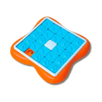 Plateau Challenge Slider Nina Ottosson, cases bleues coulissantes sur socle orange