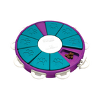 Plateau rond violet et turquoise à volets pivotants
