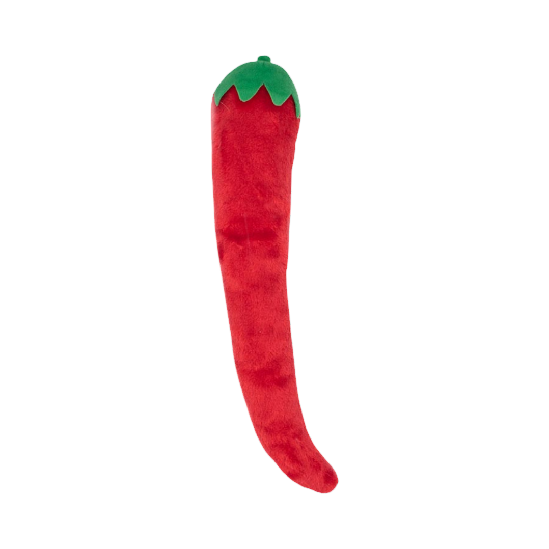 Piment rouge allongé et courbé, vu de dos
