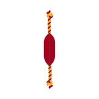 Dos rouge uni de l'écusson avec cordes torsadées aux extrémités