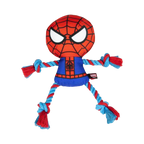 Spider-Man rouge et bleu aux bras et jambes en corde