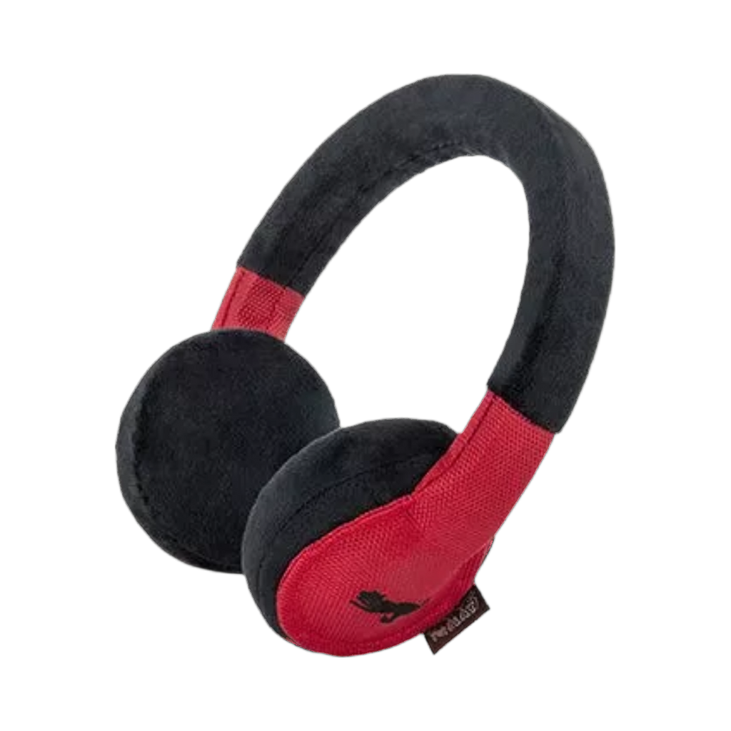 Casque rouge et noir à arceau rembourré