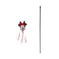Tige noire avec tête de souris à nœud rouge et rubans