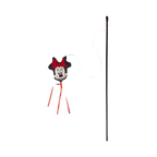 Tige noire avec tête de souris à nœud rouge et rubans