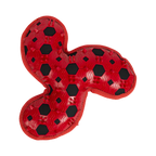 Dos rouge à picots et alvéoles noires du jouet trilobé