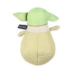Dos de la peluche verte et beige avec étiquette