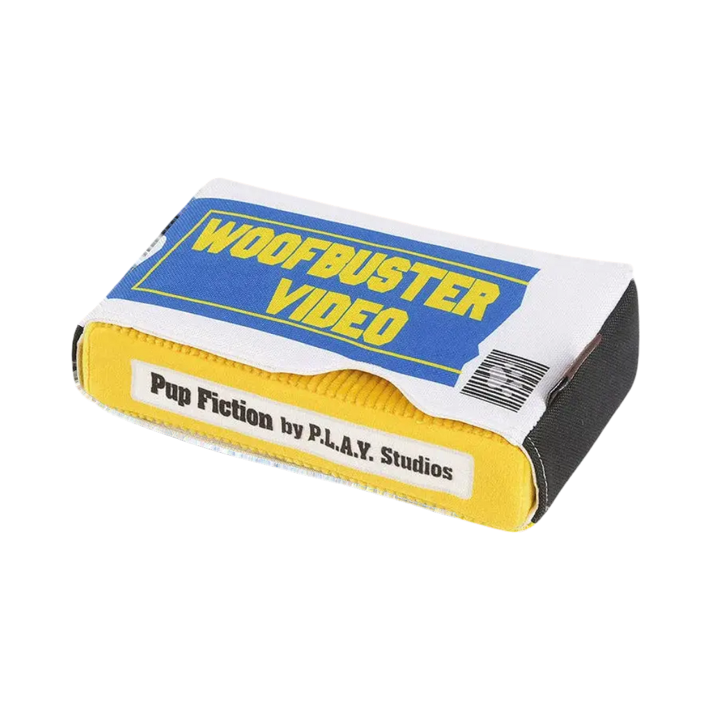 Boîtier de cassette bleu et jaune posé à plat