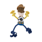 Woody vu de dos, gilet à taches de vache